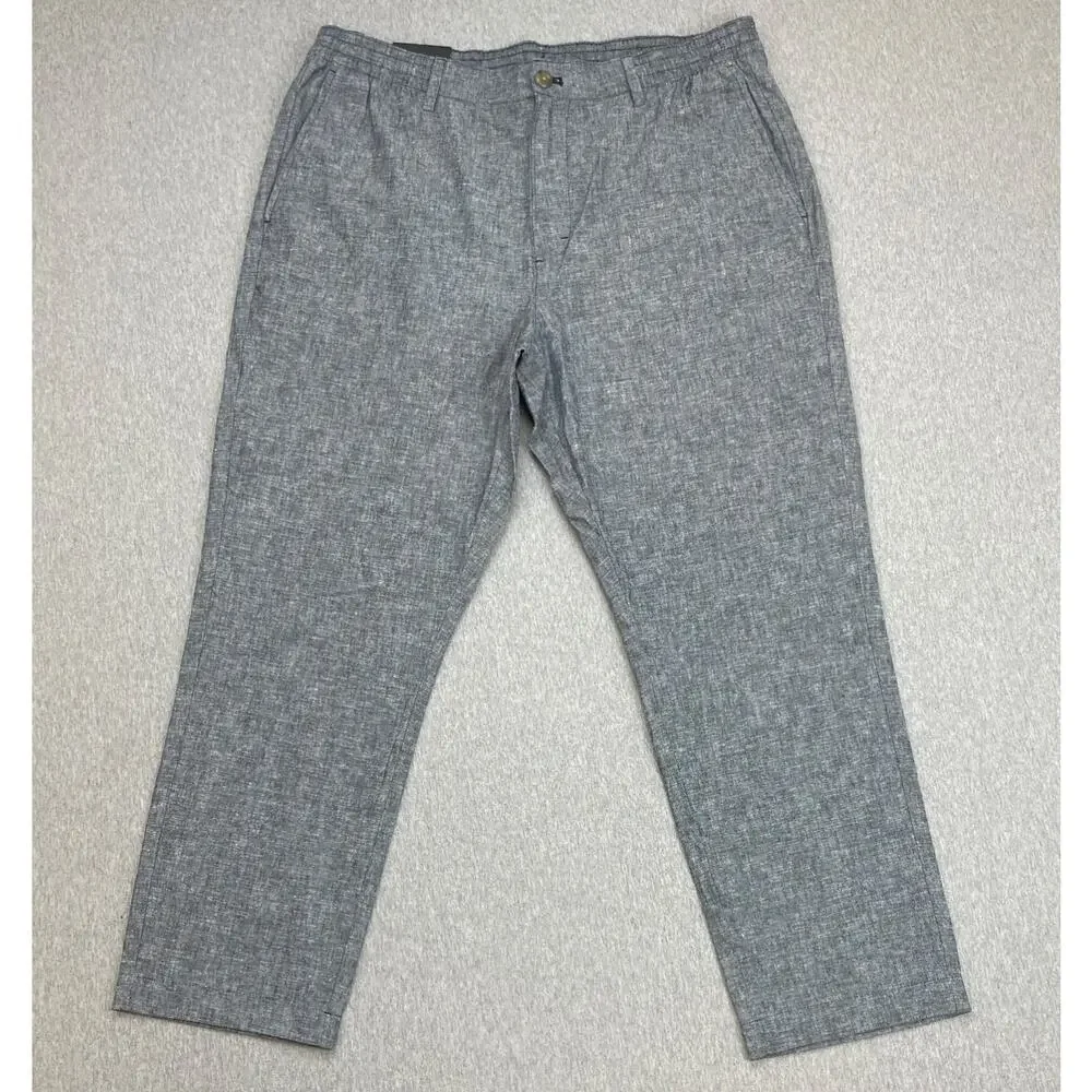 Banana Republic Pants Mens 36 x 30 Gray Linen Blend Slim Tapered Fit NWT